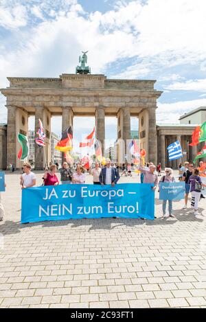 Eine Anti-Euro-Kundgebung der AfD am 04.07.2020 in Berlin Stockfoto