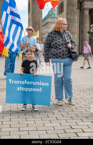 Eine Anti-Euro-Kundgebung der AfD am 04.07.2020 in Berlin Stockfoto