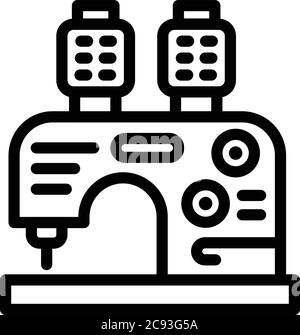 Nähmaschine-Symbol, Umriss-Stil Stock Vektor