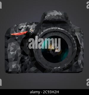 Vektorbild einer Kamera im Low-Poly-Stil Stock Vektor