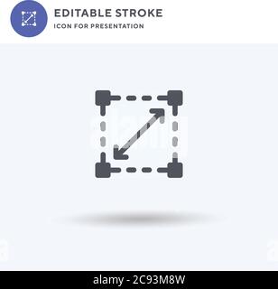 Scalability Icon Vector, gefülltes flaches Zeichen, solides Piktogramm isoliert auf weiß, Logo-Illustration. Symbol für Skalierbarkeit zur Präsentation. Stock Vektor