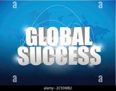 Globe Erfolg Weltkarte Konzept Illustration Design Hintergrund Stock Vektor