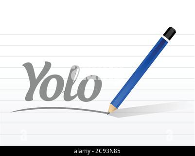 Yolo-Message-Illustration auf weißem Hintergrund Stock Vektor