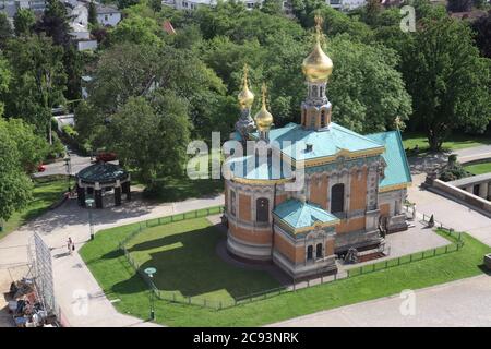 Darmstadt, Hessen/ Keine - Mai 31 2019: Russische orthodoxe Kirche von Darmstadt, Deutschland Stockfoto