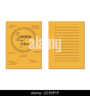 Leuchtend orange Grußkarte mit Sommer Stock Vektor