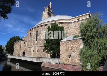 Pforzheim, Baden-Württemberg - Juni 02 2019: Alte Kirche im Zentrum von Pforzheim (Herz-Jesu Kirche Pforzheim) Stockfoto