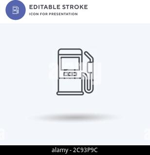 Symbolvektor für die Gaspumpe, gefülltes flaches Schild, solides Piktogramm isoliert auf Weiß, Logo-Illustration. Symbol für die Gaspumpe zur Präsentation. Stock Vektor