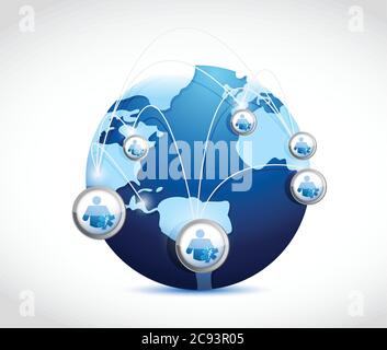 Illustration für medizinische Netzwerke auf weißem Hintergrund Stock Vektor