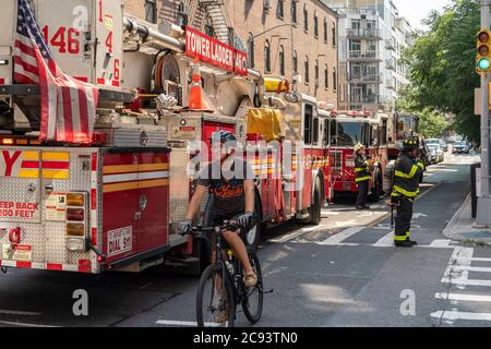 Fahrradweg in Williamsburg, Brooklyn, New York, am Samstag, den 25. Juli 2020. (© Richard B. Levine) Stockfoto