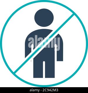 Unzulässiges Zeichen mit einem farbigen Symbol des Benutzerprofils. Öffentliche Navigation, Symbol für den No man Entry Stock Vektor