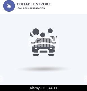 Auto Wash Icon Vektor, gefüllt flaches Zeichen, solides Piktogramm isoliert auf weiß, Logo-Illustration. Symbol für Autowaschanlage zur Präsentation. Stock Vektor