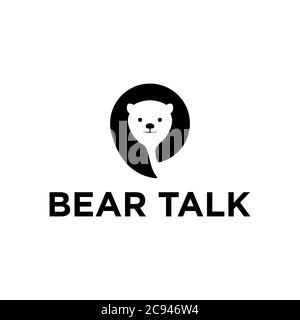 vektor-Illustration Bear Talk Kommunikation Logo Inspiration, gut für Business-Beratung und Kommunikation Logo Marke Vorlage Stock Vektor