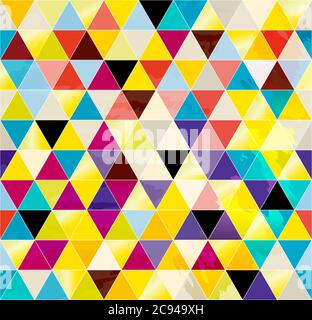 Nahtloses Muster Hintergrund, mit Dreiecken, Malstriche und Spritzer Stock Vektor