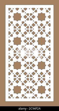 Arabesque-Vektorfeld. Laserschneiden. Schablone für die Innenwand im arabischen Stil. Arabesque cnc-Bildschirm, Panel Stock Vektor