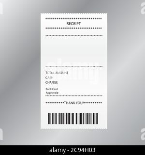 Quittung Rechnung Papier Rechnung, Design-Vorlage, flache Vektor-Illustration Stock Vektor