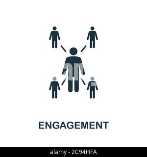Symbol „emotionale Bindung“. Einfaches Element aus der Community-Management-Sammlung. Ausgefülltes Engagement-Symbol für Vorlagen, Infografiken und mehr Stock Vektor