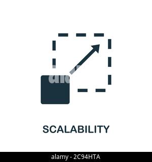 Symbol für Skalierbarkeit. Einfaches Element aus der Community-Management-Sammlung. Gefülltes Skalierbarkeitssymbol für Vorlagen, Infografiken und mehr Stock Vektor