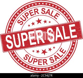 Gummi-Stempel mit Text super Verkauf Vektor Illustration Stock Vektor