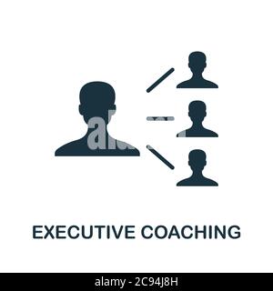 Symbol für Führungskräftecoaching. Einfaches Element aus der Community-Management-Sammlung. Gefülltes Executive Coaching-Symbol für Vorlagen, Infografiken und mehr Stock Vektor