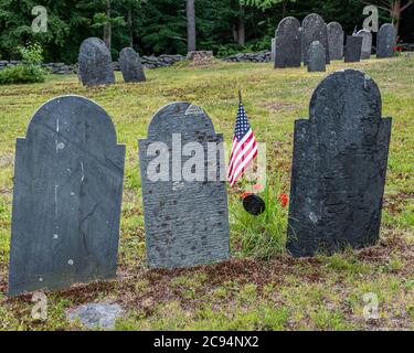 Meeting House Hill Cemetery in Princeton, Massachusetts Stockfoto
