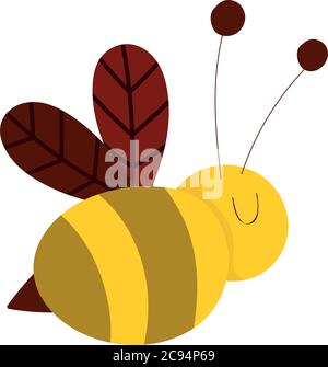 Nette Tiere Biene Insekt Cartoon isoliert Symbol Design weißen Hintergrund Vektor Illustration Stock Vektor