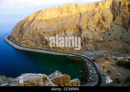 Panoramablick in der Nähe von Khasab auf der Halbinsel Musandam, Sultanat von Oman Stockfoto