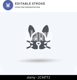 Hare-Symbolvektor, gefülltes flaches Zeichen, solides Piktogramm isoliert auf Weiß, Logo-Illustration. Hare-Symbol für die Präsentation. Stock Vektor