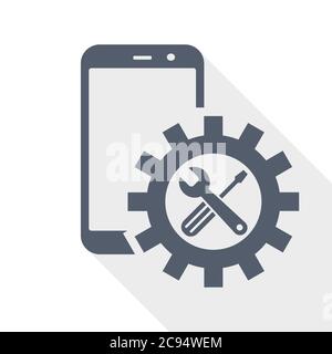 Handy, Smartphone-Service flach Design Vektor-Symbol Stock Vektor