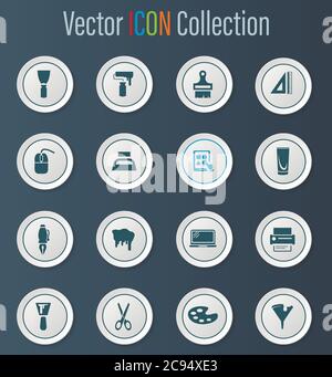 Kunst tools Icons einstellen Stock Vektor