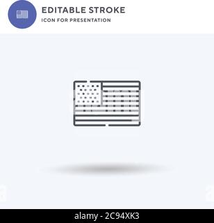 Vereinigte Staaten von Amerika Symbolvektor, gefülltes flaches Zeichen, solides Piktogramm isoliert auf Weiß, Logo Illustration. Symbol für die Vereinigten Staaten von Amerika Stock Vektor