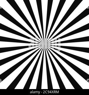 Abstraktes Design von Hintergrundvektoren der optischen Täuschung. Psychedelisch gestreifte Schwarz-Weiß-Kulisse. Hypnotisches Muster. Hintergrund mit weißem und schwarzem Balken. Vektor