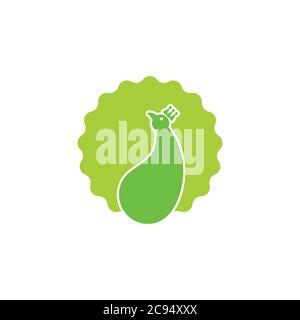 Grüner Pfau Gemüse Symbol Logo Vektor Stock Vektor