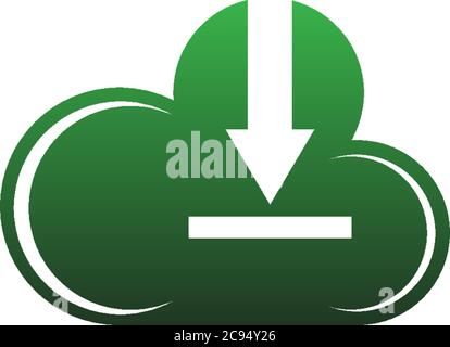 Unten Wolke Symbol Logo Design Konzept Vektor illustrieren Stock Vektor