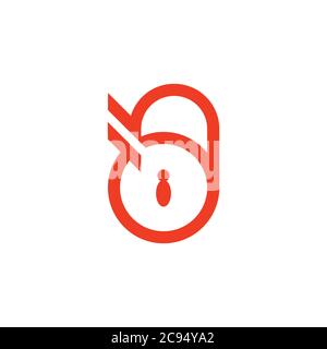 Abstrakter Buchstabe d Vorhängeschloss Design Linie Logo Vektor Stock Vektor