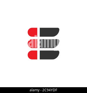 Abstrakter Buchstabe e Liste Design Logo Vektor Stock Vektor