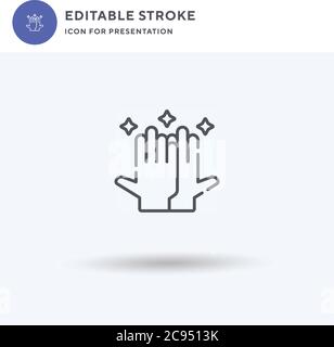 Hohe fünf Symbol Vektor, gefüllt flache Zeichen, solide Piktogramm isoliert auf weiß, Logo-Illustration. Fünf Symbole für die Präsentation. Stock Vektor