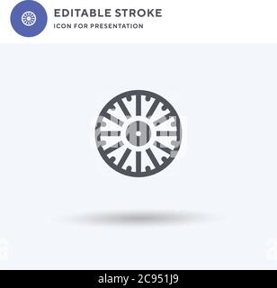 Ashoka Symbolvektor, gefülltes flaches Zeichen, solides Piktogramm isoliert auf weiß, Logo-Illustration. Ashoka-Symbol für die Präsentation. Stock Vektor