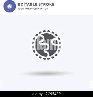 Ozon-Symbolvektor, gefülltes flaches Schild, solides Piktogramm isoliert auf Weiß, Logo-Illustration. Ozon-Symbol zur Präsentation. Stock Vektor