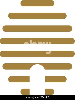 Honeycomb Logo, Blatt Honig Logo Symbol Design Konzept Illustration Stock Vektor