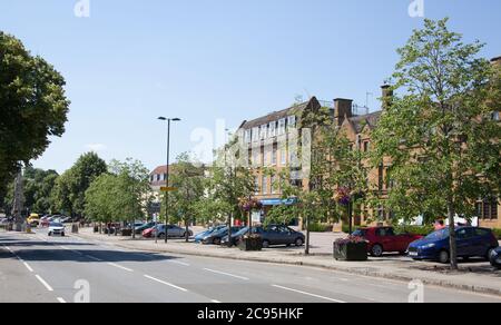 Blick auf Horse Fair und Banbury Cross in Banbury in Großbritannien Stockfoto