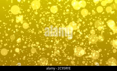 Abstrakter Bokeh-Hintergrund, gelbe Partikel Illustration Stockfoto