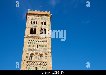 Mudejar Turm von San Martin in Teruel Stadt, Aragon in Spanien. Stockfoto