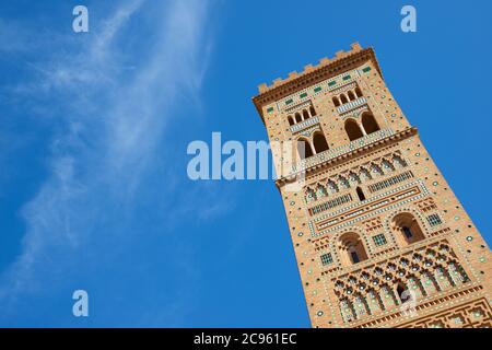 Mudejar Turm von San Martin in Teruel Stadt, Aragon in Spanien. Stockfoto