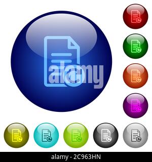 Wiederholen: Ändern von Dokumentsymbolen auf runden Farbglasschaltflächen Stock Vektor