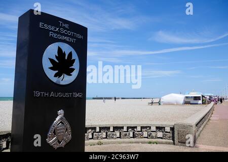 Denkmal für das Essex Scottish Regiment, Dieppe, seine-Maritime, Normandie, Frankreich Stockfoto