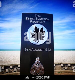 Denkmal für das Essex Scottish Regiment, Dieppe, seine-Maritime, Normandie, Frankreich Stockfoto