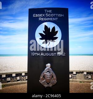 Denkmal für das Essex Scottish Regiment, Dieppe, seine-Maritime, Normandie, Frankreich Stockfoto