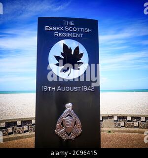 Denkmal für das Essex Scottish Regiment, Dieppe, seine-Maritime, Normandie, Frankreich Stockfoto