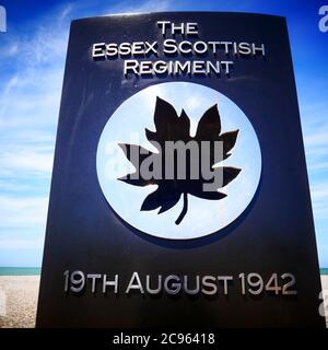 Denkmal für das Essex Scottish Regiment, Dieppe, seine-Maritime, Normandie, Frankreich Stockfoto