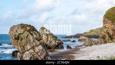 Die schöne Küste bei Maling Well, Inishowen - County Donegal, Irland. Stockfoto